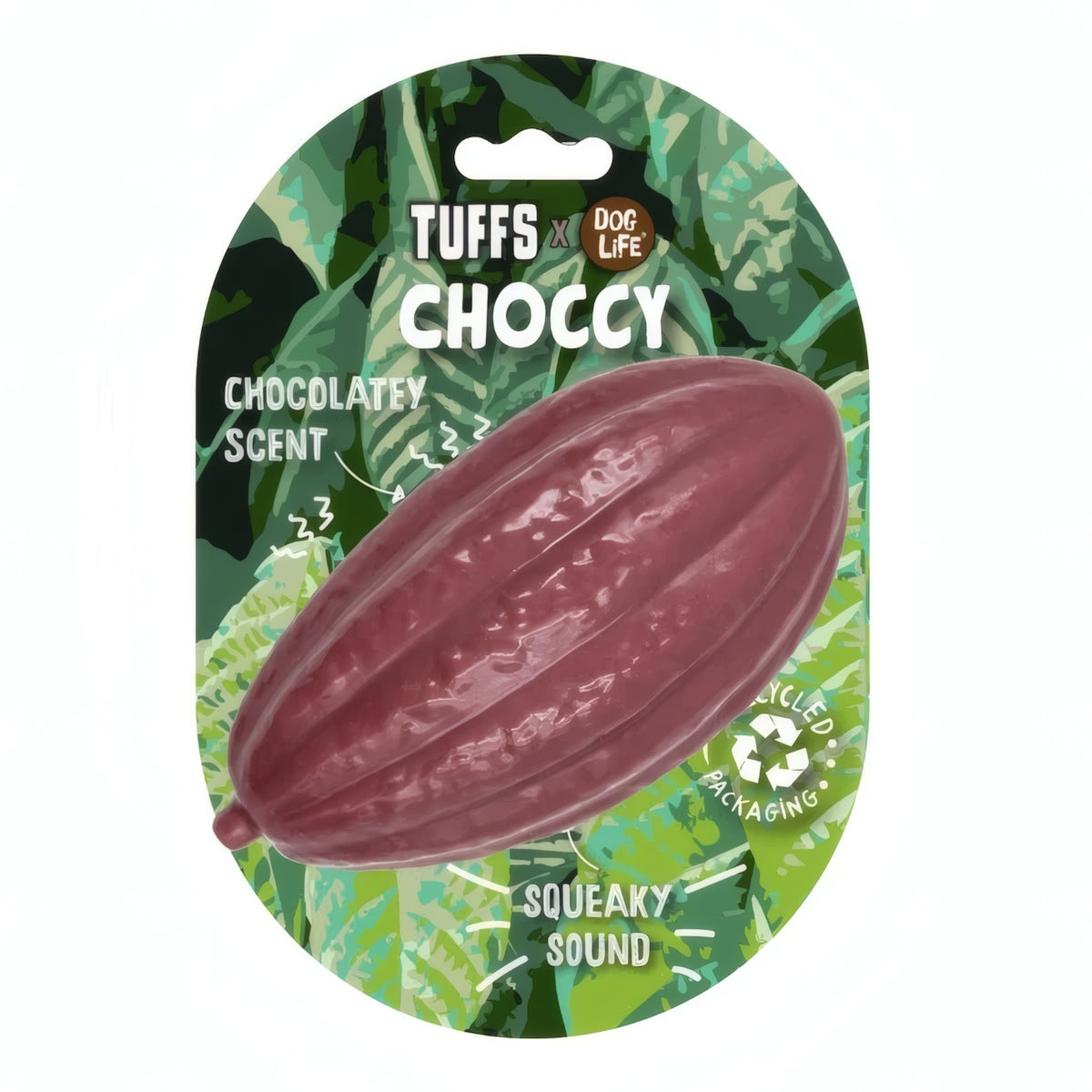 TUFFS x Dog Life Choccy Cocoa Pod Scented Squeaky Dog Toy