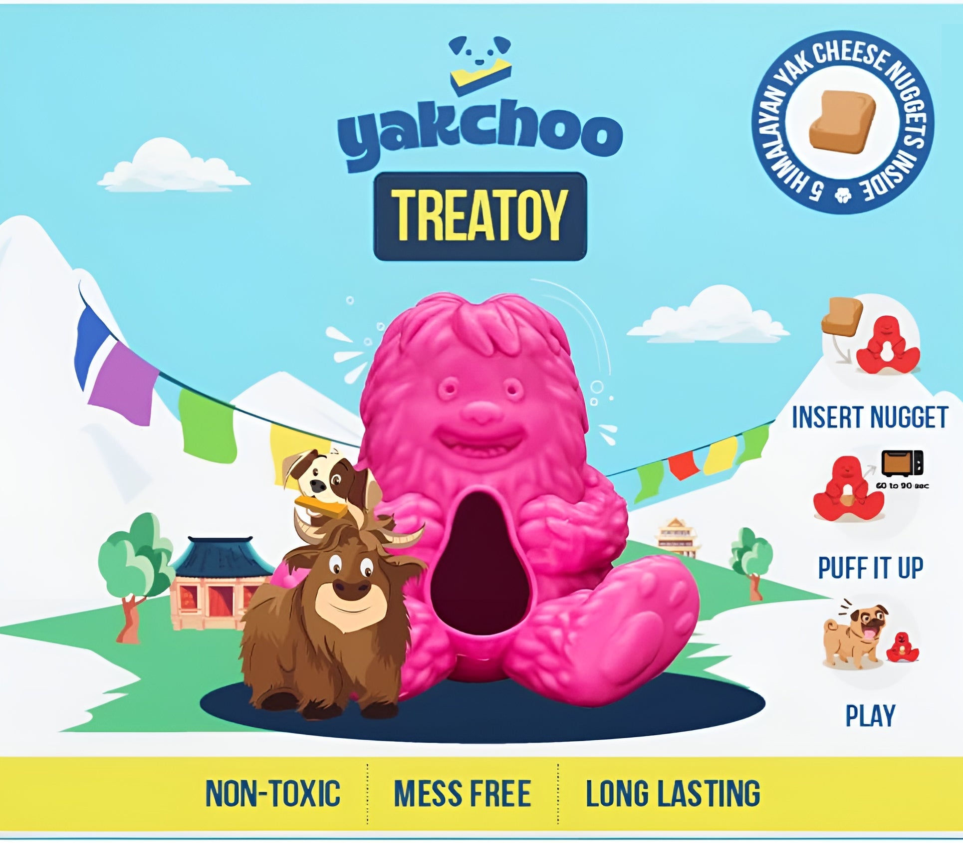 Yakchoo Play Treatoy – Interactive Rubber Dog Treat Toy 3 Colours