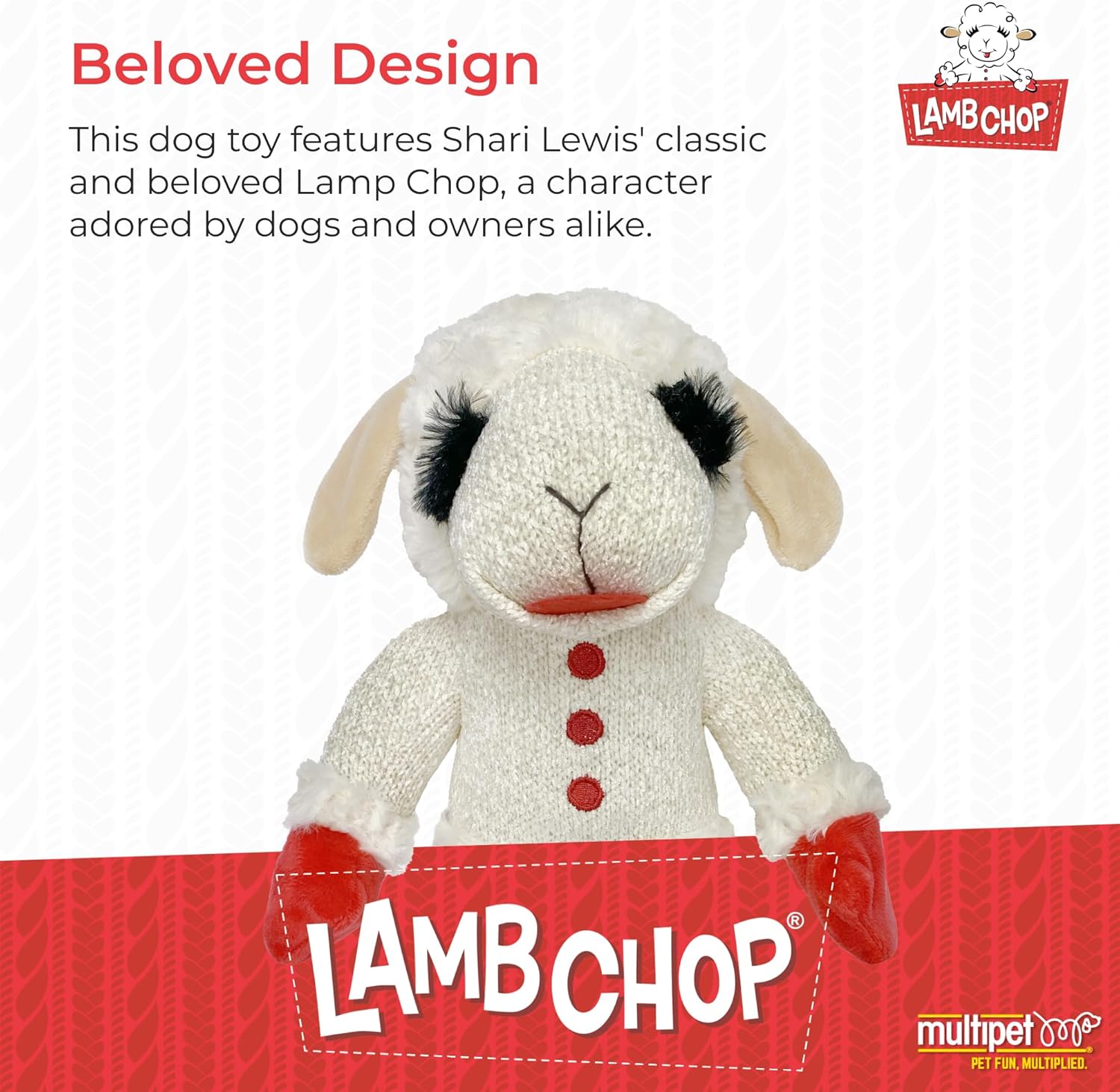 Lambchop Ultra Plush Dog Toy with Squeaker Standing