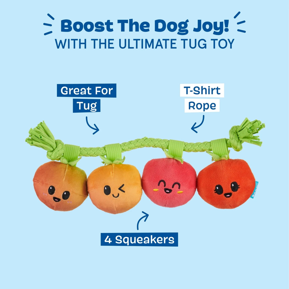 BARK Hairloom Tomatoes Plush Rope Dog Toy