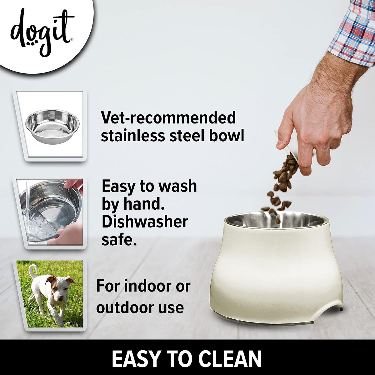 Dogit Elevated Dog Dish Bowl White Large 900ml
