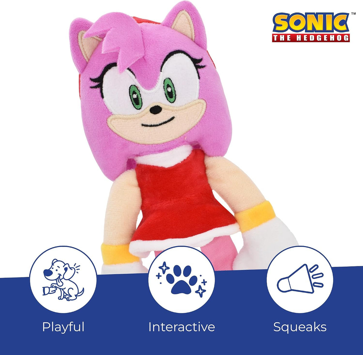 Multipet Sonic the Hedgehog Plush Dog Toy - Amy Rose
