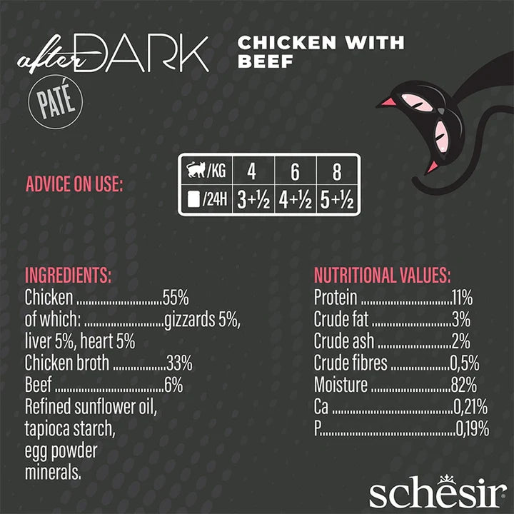 Schesir After Dark Pate Variety Pack Adult Cat Mixed 12 x 80g