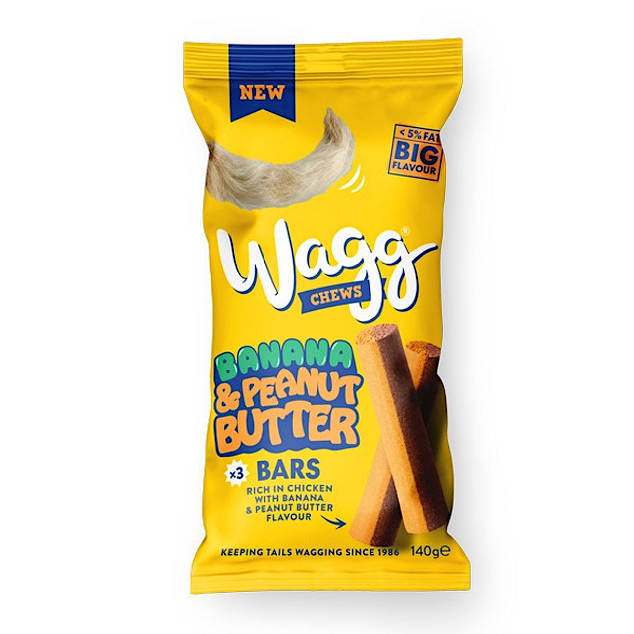 Wagg Chews Banana & Peanut Butter Bars 140g