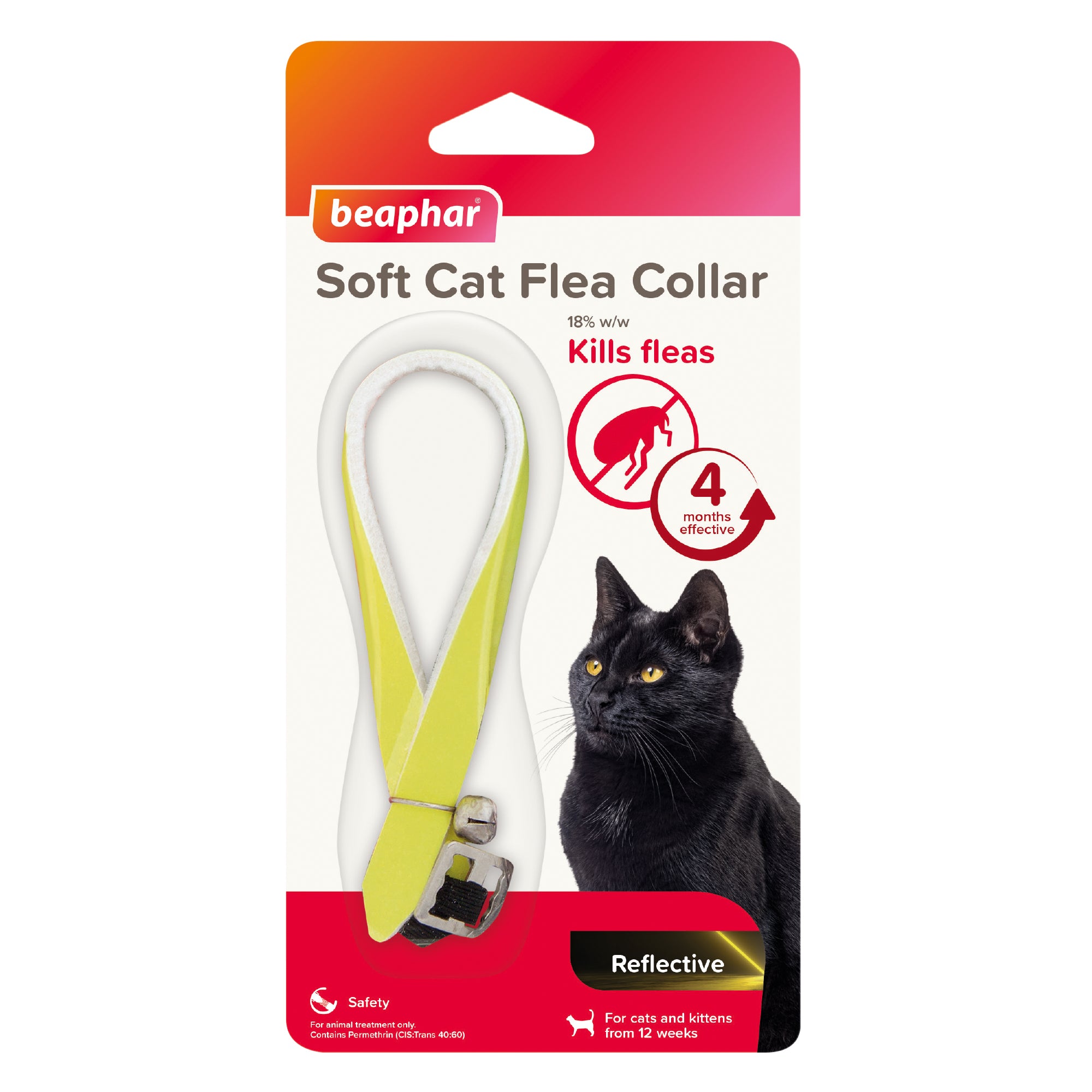Beaphar Soft Cat Flea Collar Reflective Yellow