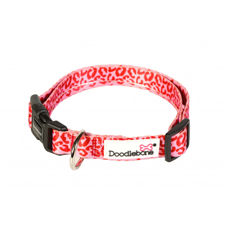 Doodlebone Originals Dog Collar Ruby Leopard 3 Sizes