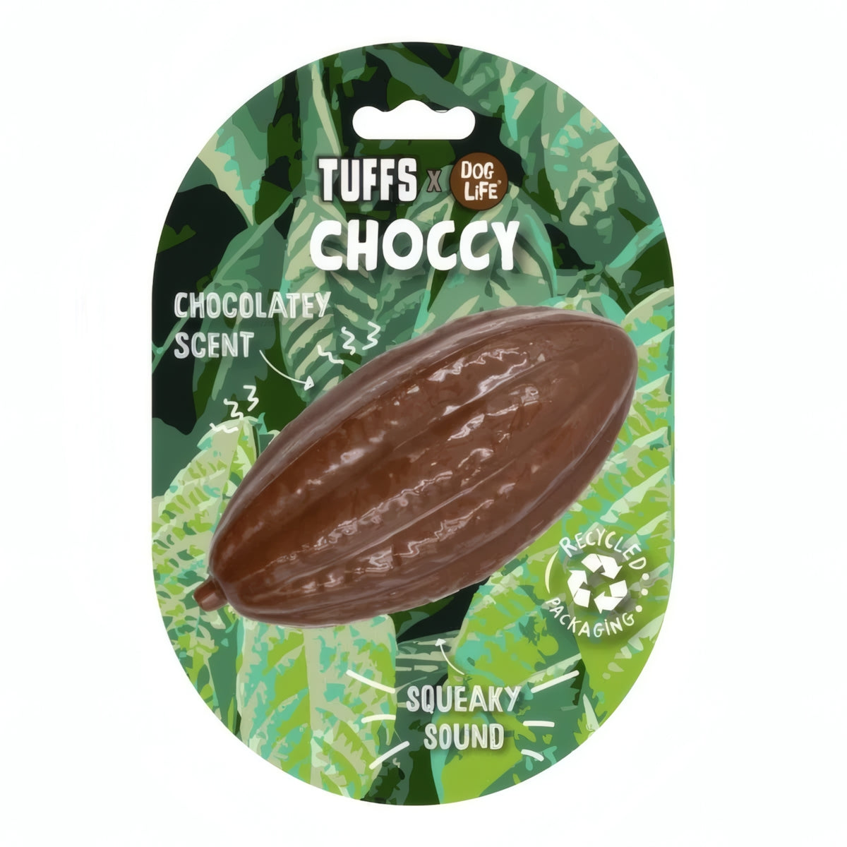 TUFFS x Dog Life Choccy Cocoa Pod Scented Squeaky Dog Toy