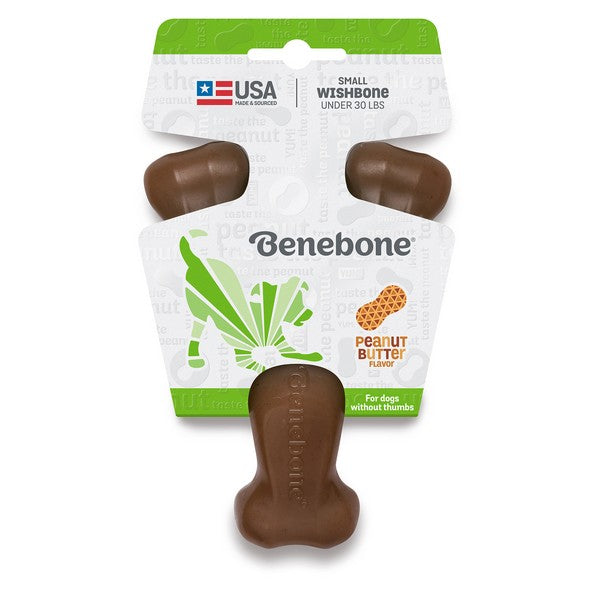 Benebone Wishbone Nylon Dog Toys Peanut Butter Flavour 3 Sizes