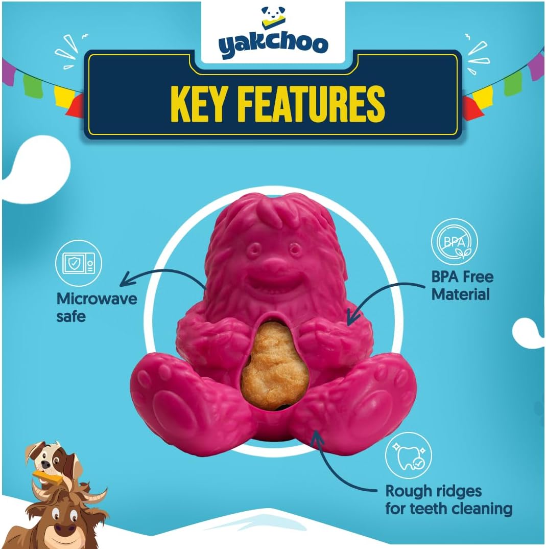 Yakchoo Play Treatoy – Interactive Rubber Dog Treat Toy 3 Colours