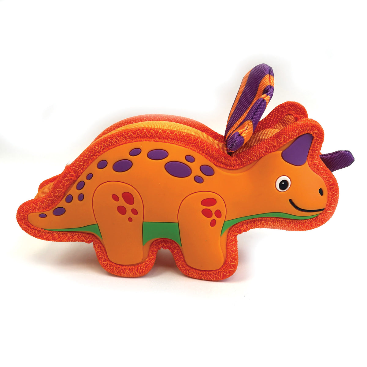 Happy Pet TPR Dinosaur Dog Toy - Amber Triceratops