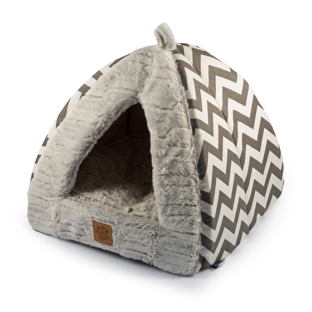 Ancol Cat & Small Dog Bed Plush Pyramid Grey