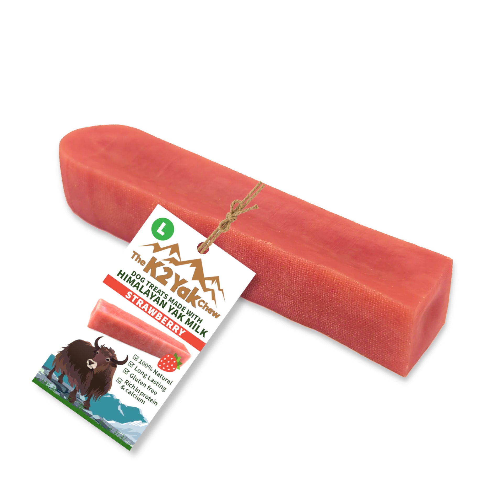 K2 Yak Chews Dog Treats Strawberry Large