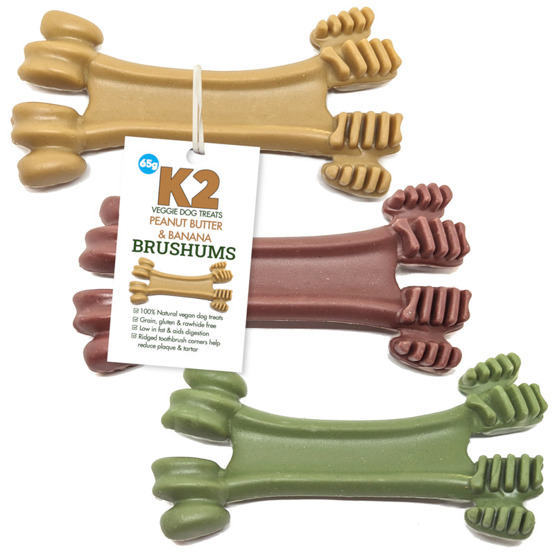 K2 Veggie Dog Treats Brushums Sweet Potato & Blueberry 65g