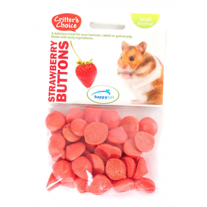 Critter's Choice Small Animal Treats Strawberry Buttons 40g