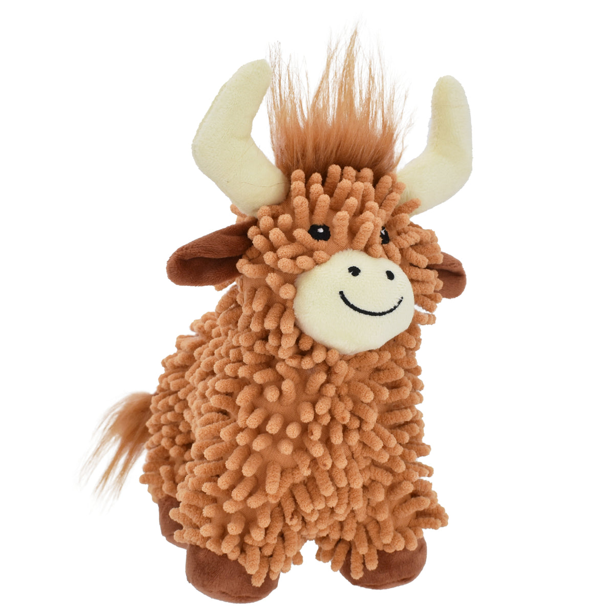 Multipet Floppy Highland Cow Plush Dog Toy