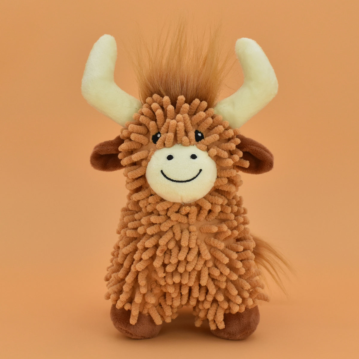 Multipet Floppy Highland Cow Plush Dog Toy