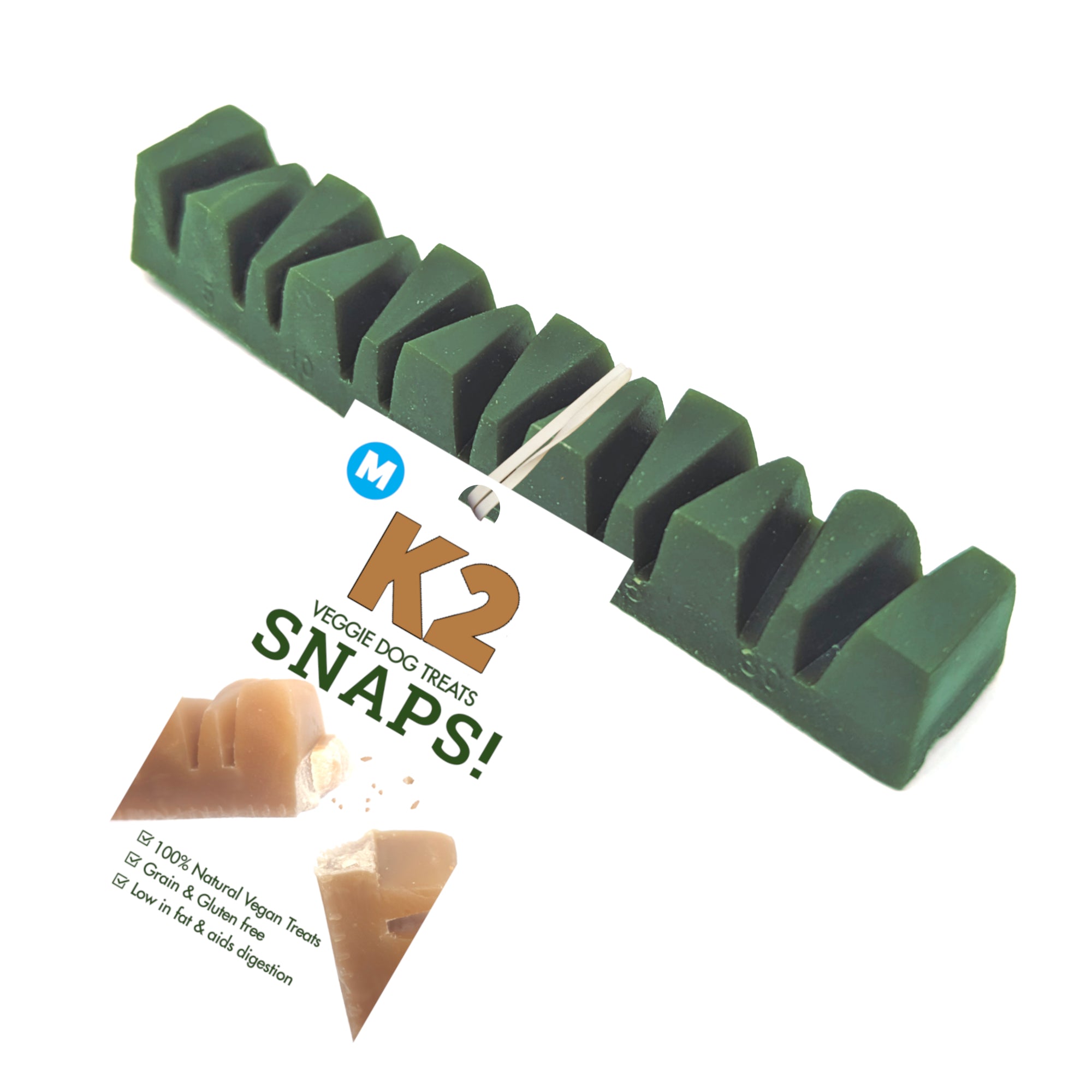K2 SNAPS! Dog Vegan Training Treats Spinach & Apple 2 Sizes