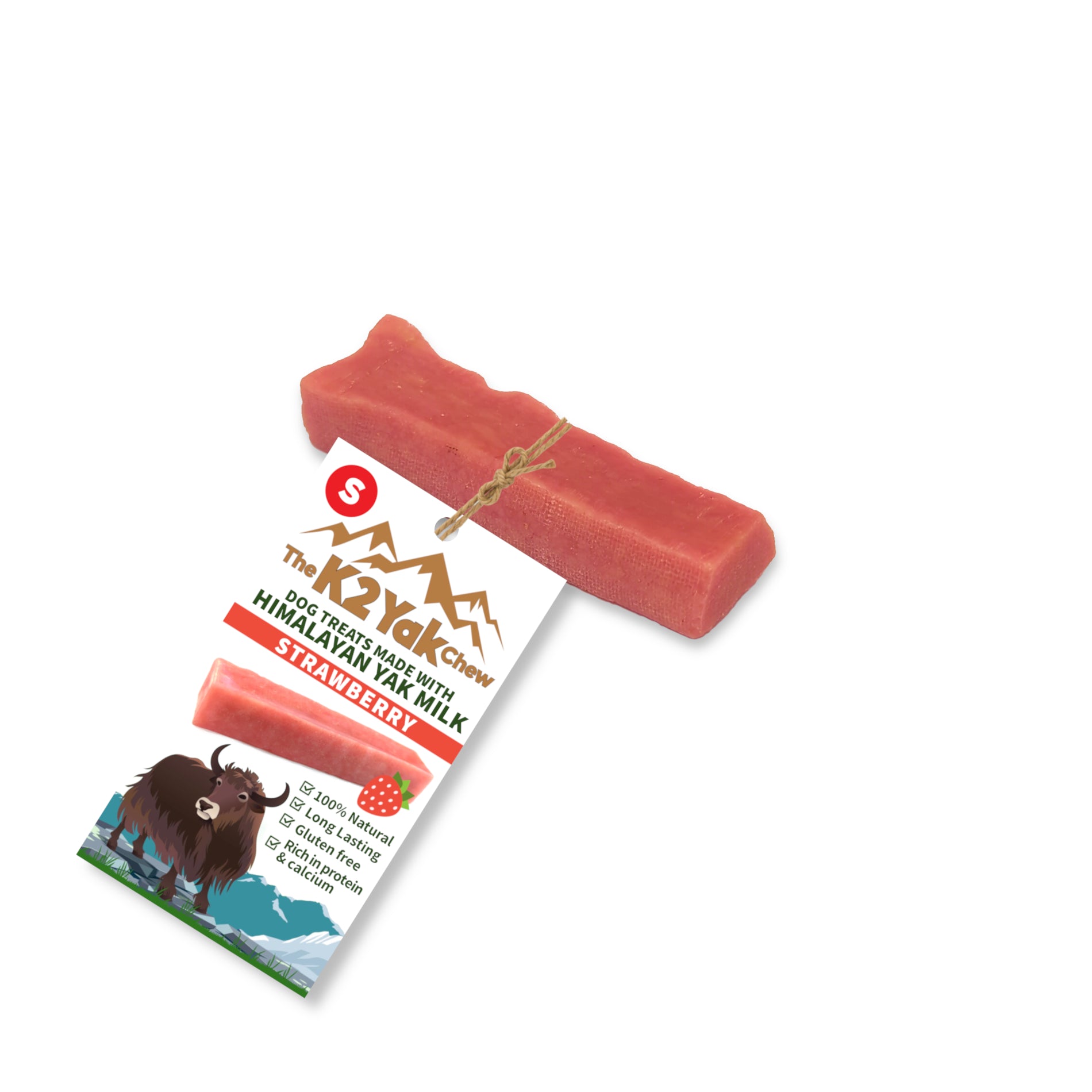 K2 Yak Chews Dog Treats Strawberry Small