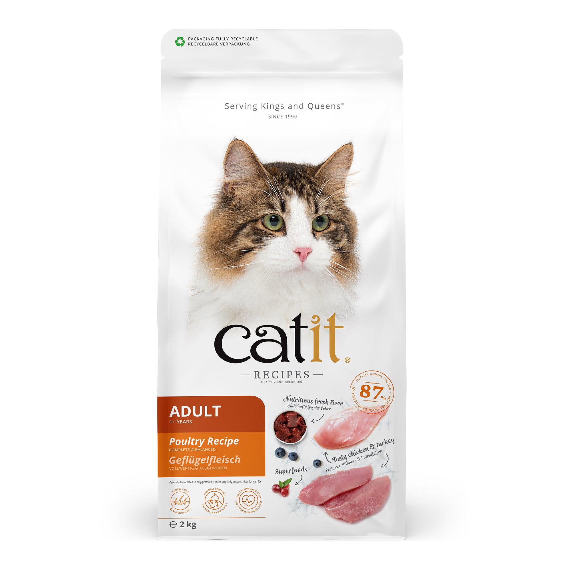 Catit Recipes Adult Poultry Recipe Dry Cat Food 400g/2kg