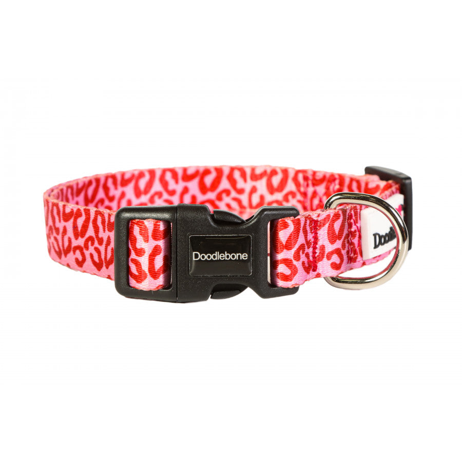 Doodlebone Originals Dog Collar Ruby Leopard 3 Sizes