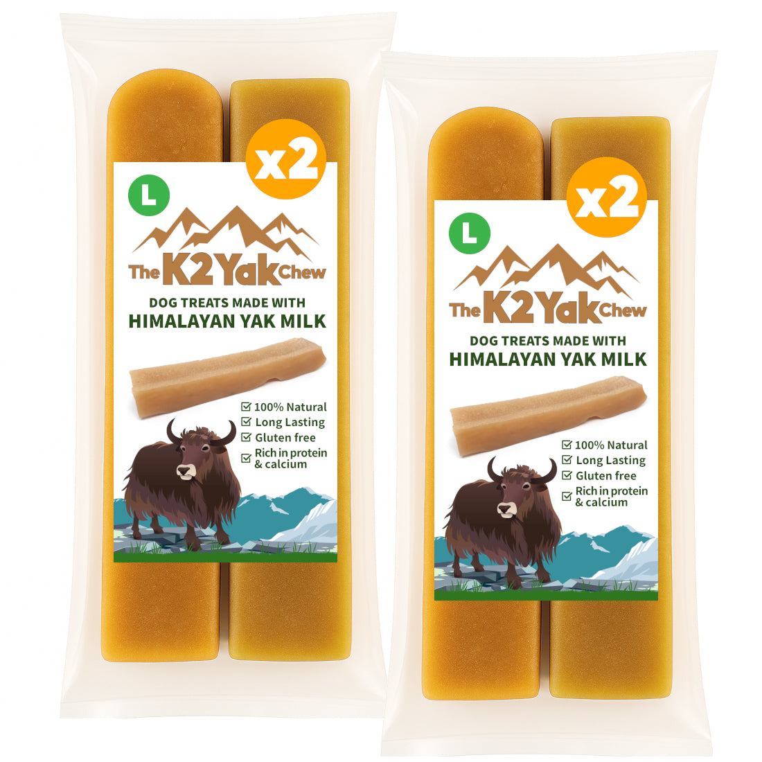K2 Yak Chews Long Lasting Natural Dog Treats Large