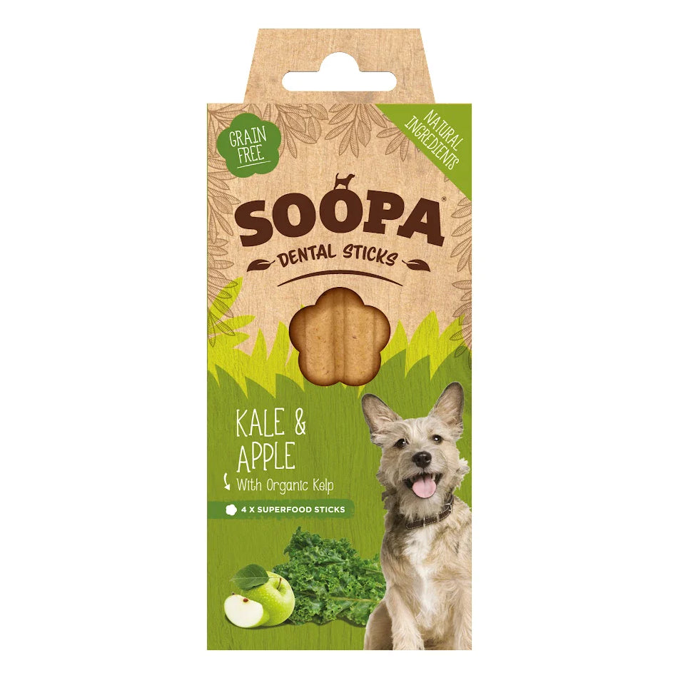 Soopa Dental Sticks Kale & Apple 4 Sticks 100g