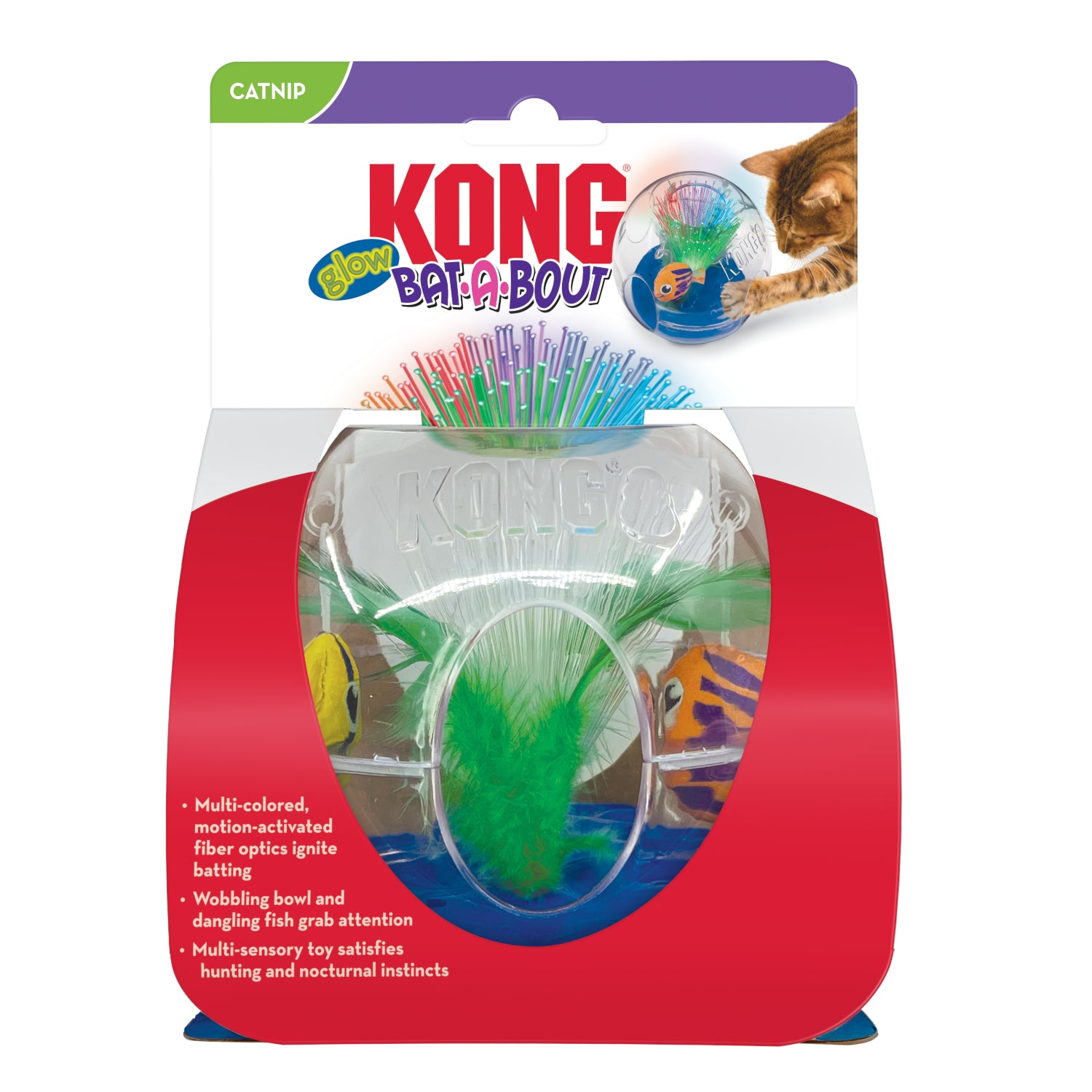 KONG Bat-A-Bout Glow Aquarium Catnip Toy