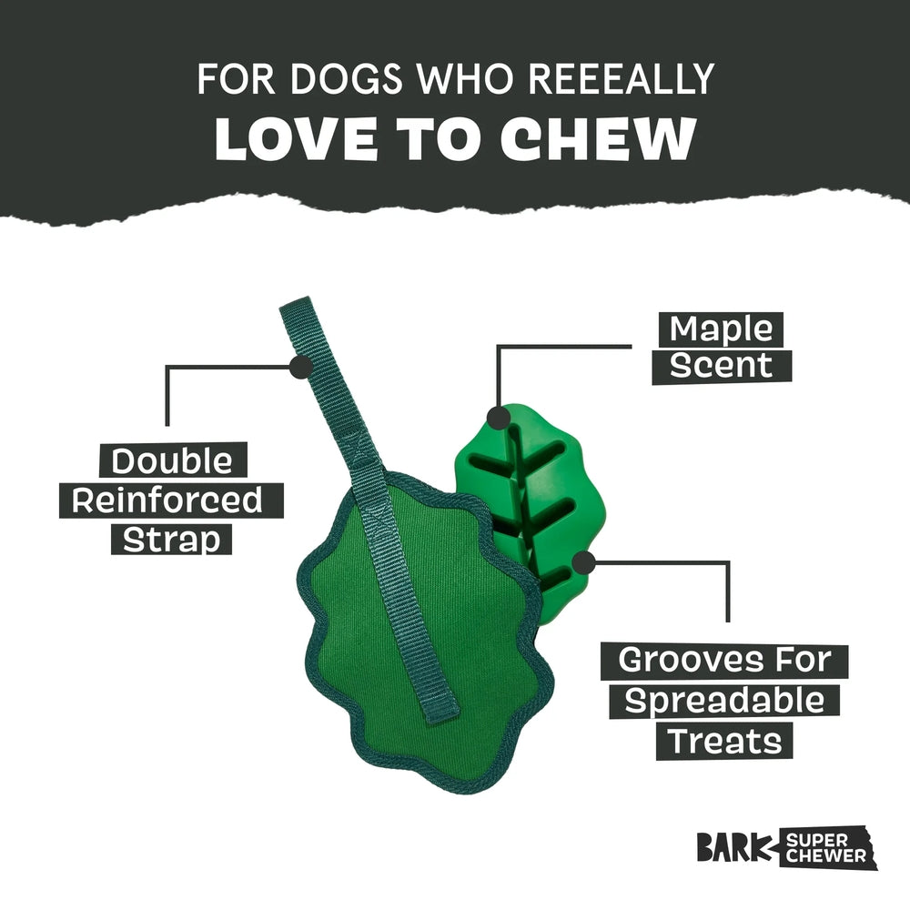 BARK A Green Chew Leaf Super Chewer Dog Toy