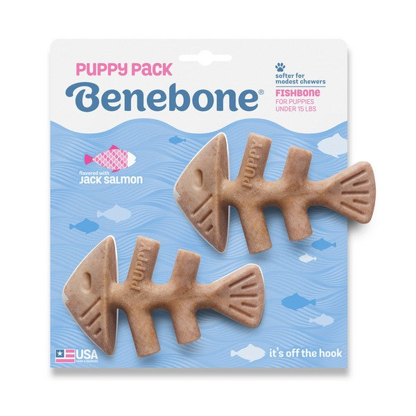 Benebone Puppy 2-Pack Fishbone Jack Salmon Flavour