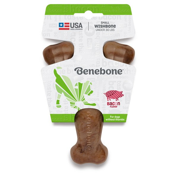 Benebone Wishbone Nylon Dog Toys Bacon Flavour 4 Sizes