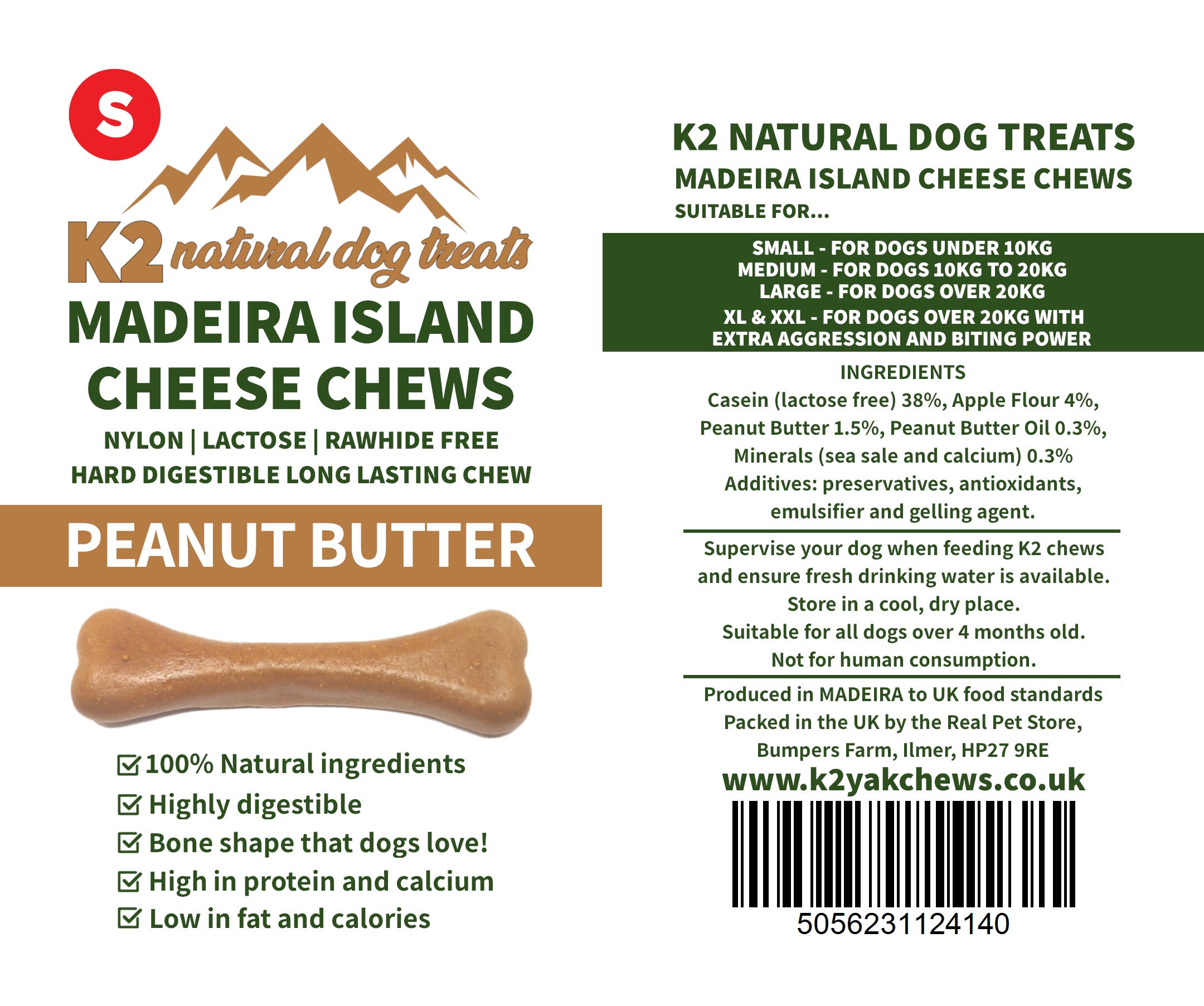 K2 Madeira Island Cheese Chews Small 