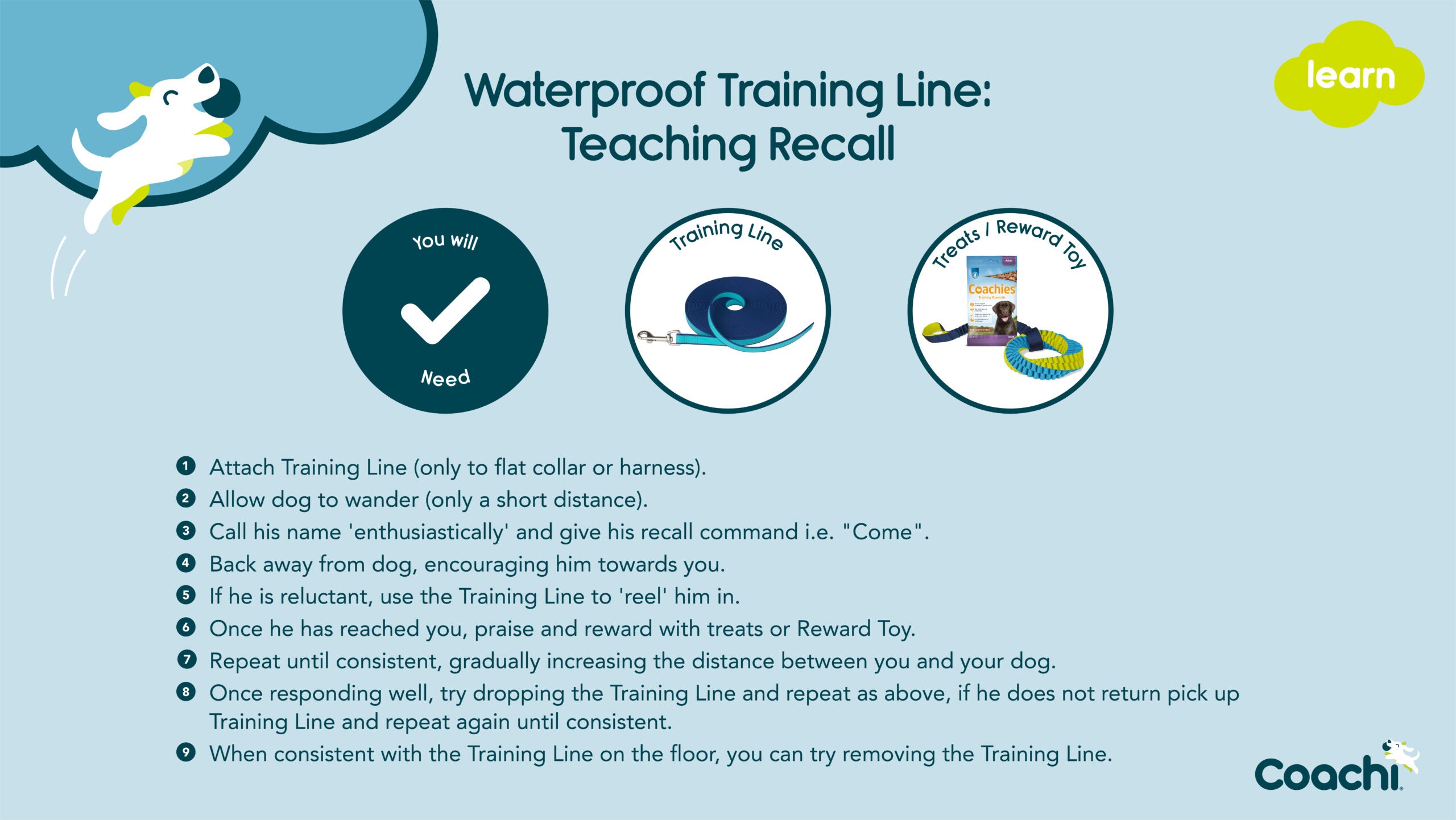 Coachi Waterproof Training Line Navy & Blue 10m
