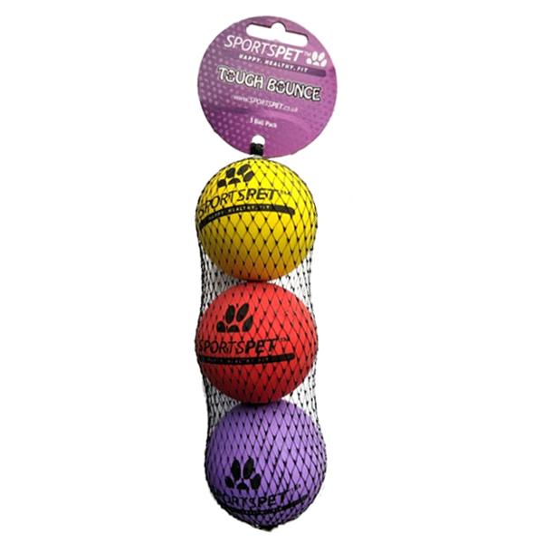 SPORTSPET Tough Bounce Balls Pack of 3