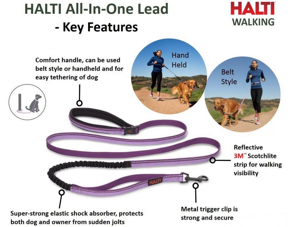 CoA Halti All In One Dog Lead Purple 2 Sizes