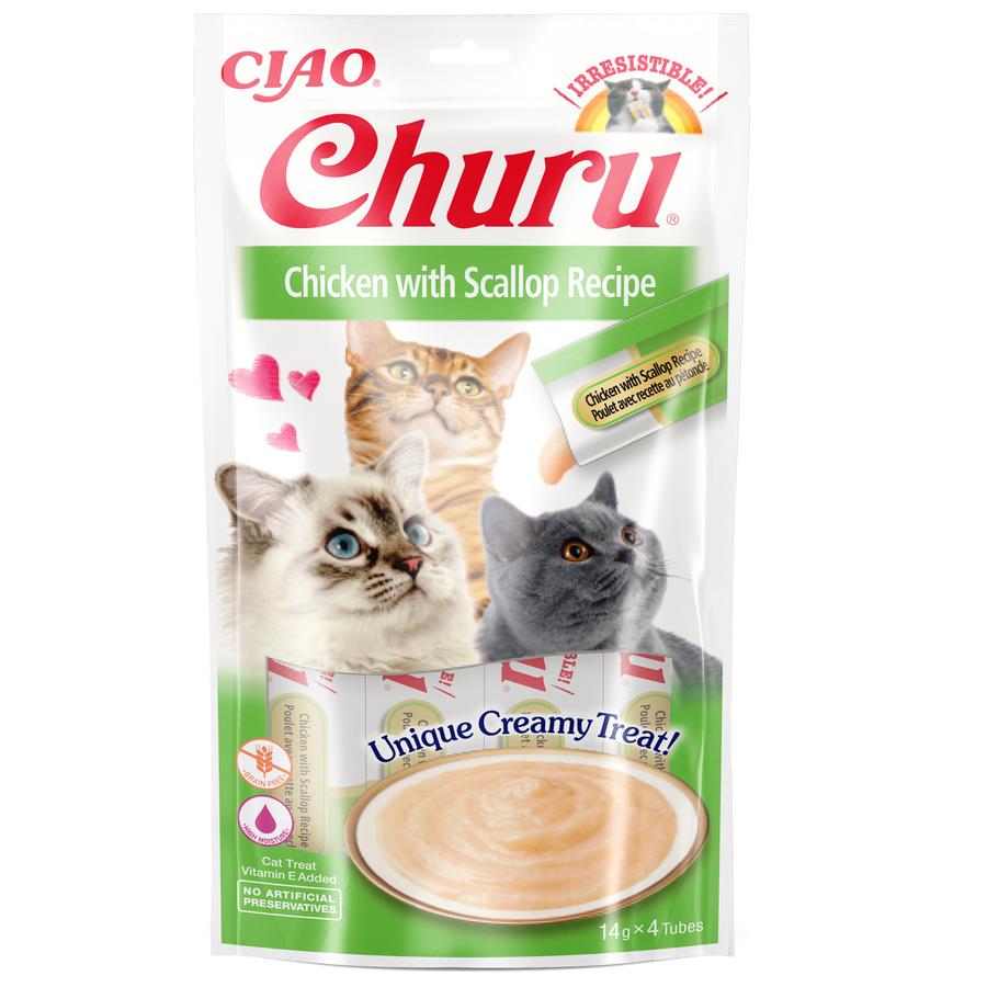 Churu Puree Cat Treats Chicken with Scallop 4x14g