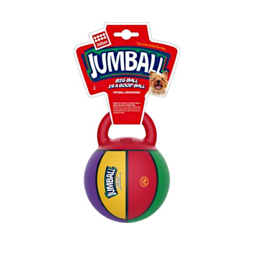 GiGwi 'Jumball ' Basketball Ball with rubber handle Multi-Coloured Small