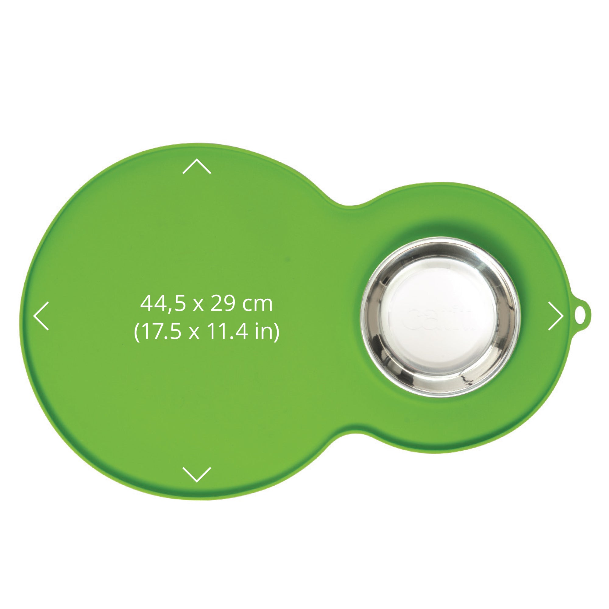 Catit Peanut Placemat Green with Stainless Steel Dish