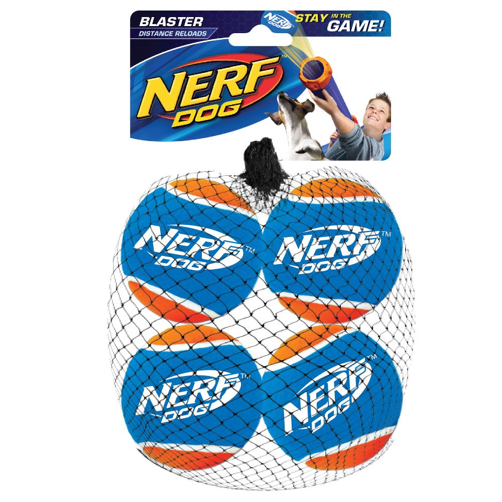 Nerf Dog Tennis Ball Blaster Distance Balls Reloads 2.5" Pack of 4