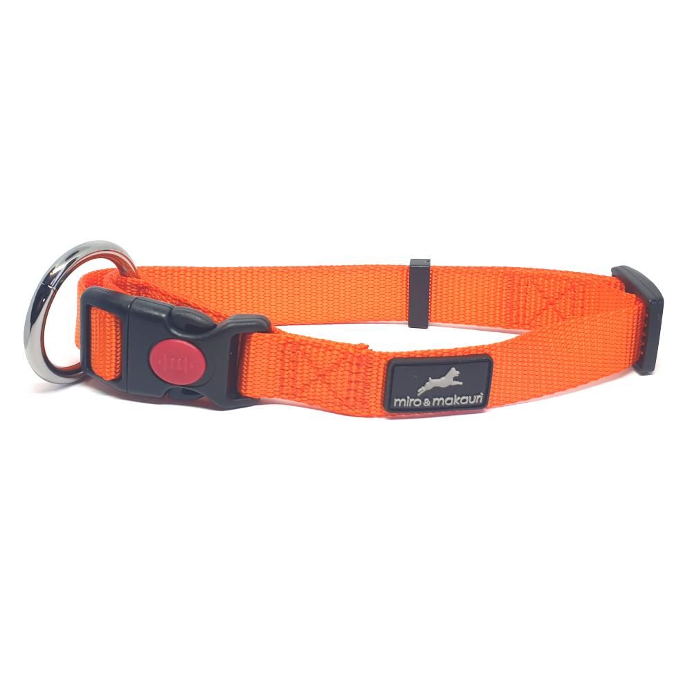 Miro & Makauri Belay Nylon Safety Dog Collars Orange 4 Sizes