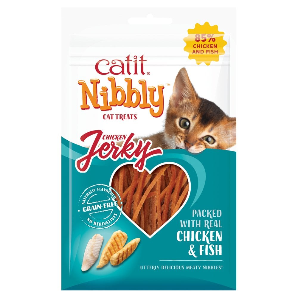 Catit Nibbly Chicken & Fish Jerky Treats 30g