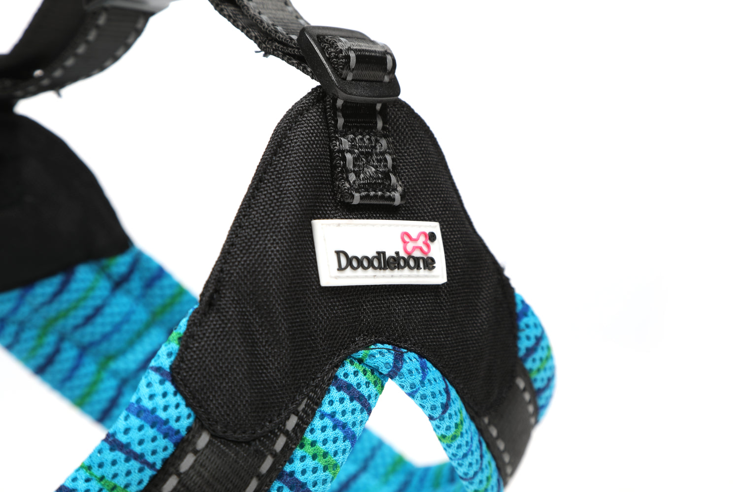 Doodlebone Originals Boomerang Pattern Dog Harness Beyond the Blue 4 Sizes