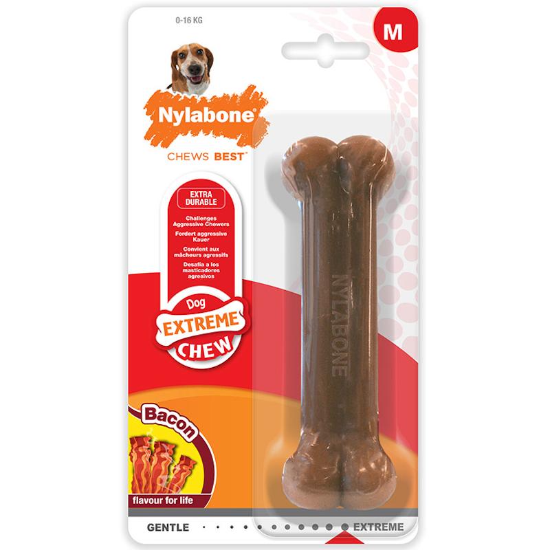 Nylabone Extreme Dog Chews Bacon 5 Sizes