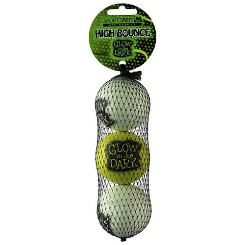 SPORTSPET High Bounce Glow in the Dark Balls Pack of 3