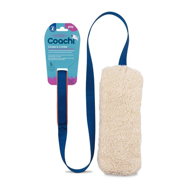 Coachi Chase & Crinkle Navy Coral & Faux Lambswool Training Toy