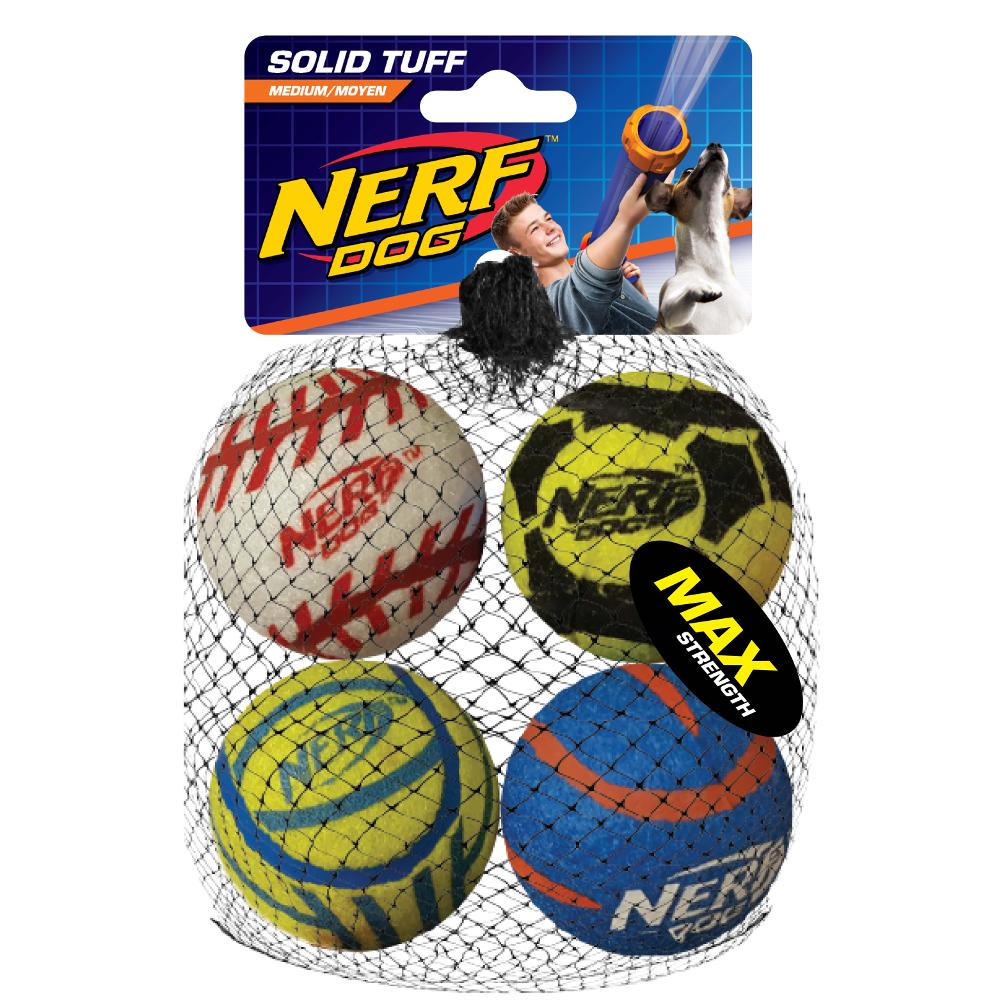 Nerf Dog Mega Strength Sports Balls Reloads 2.5" Pack of 4