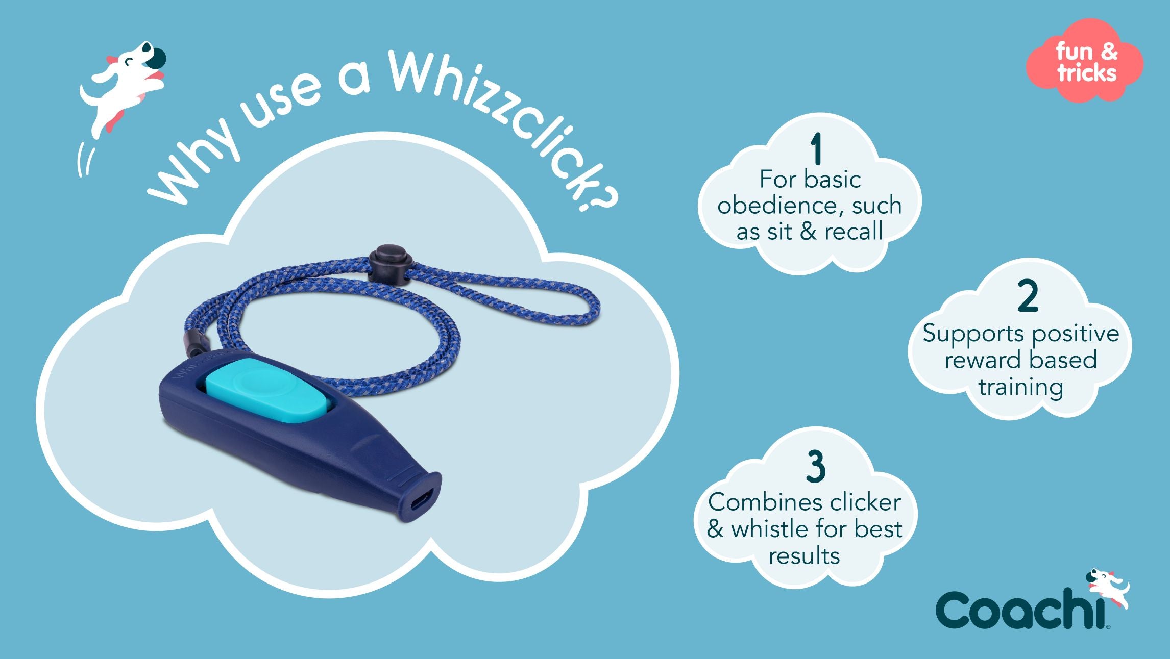 Coachi Whizzclick Clicker & Whistle 2 Colours