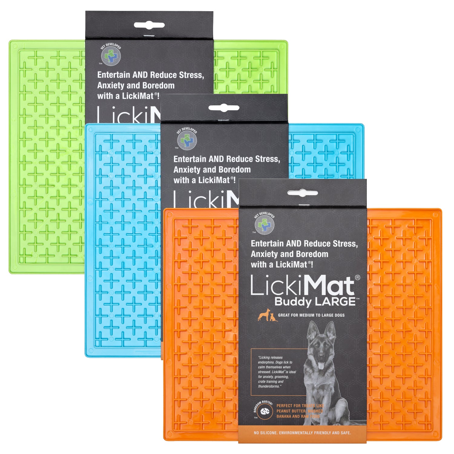 LickiMat Dog Lick Mats Slow Feeders Buddy Large 3 Colours