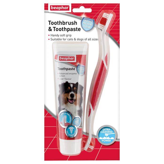 Beaphar Toothbrush & Toothpaste Kit for Dogs & Cats 100g