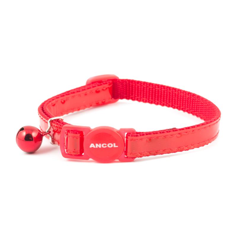 Cat Collar Ancol Gloss Reflective Safety Red