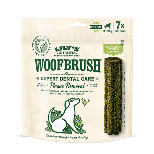 Lilys Kitchen Woofbrush Dog Dental Chews for Medium Dogs 11-25kg